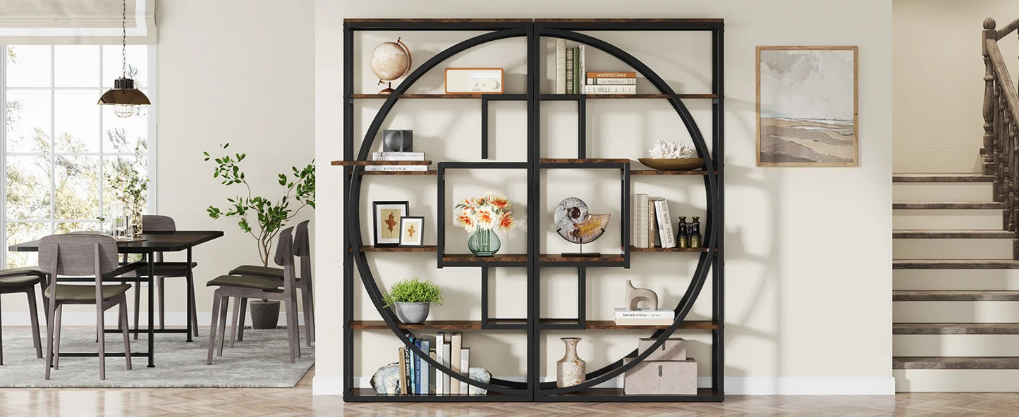 70.8 inch Tall Industrial 5-Tier Etagere Bookcase