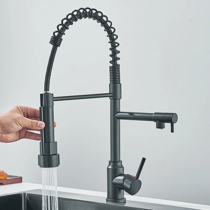 Pull Down Spring Kitchen Faucet Single Lever