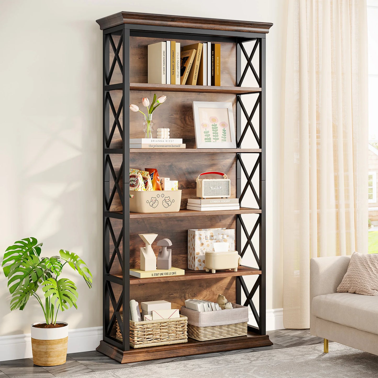71 Inches Industrial Bookshelf