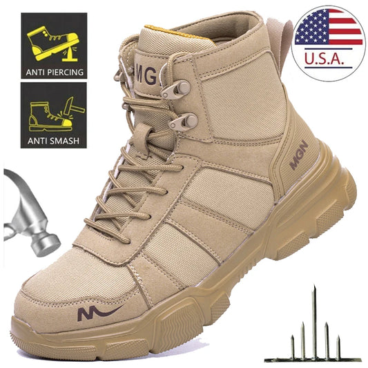 Men Steel Toe Shoes Puncture-Proof Sneakers