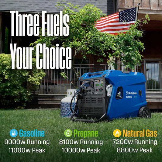 11000 Peak Watt Tri-Fuel Portable Inverter Generator