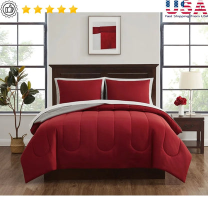 Full Size 7 Piece Reversible Comforter Set