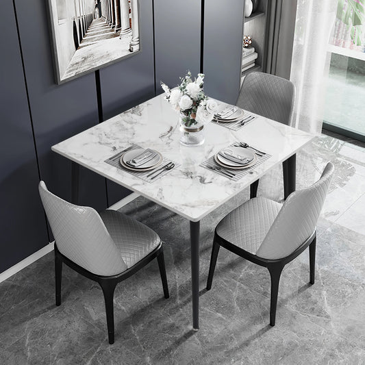 Dining Table Stone Top with Metal Frame