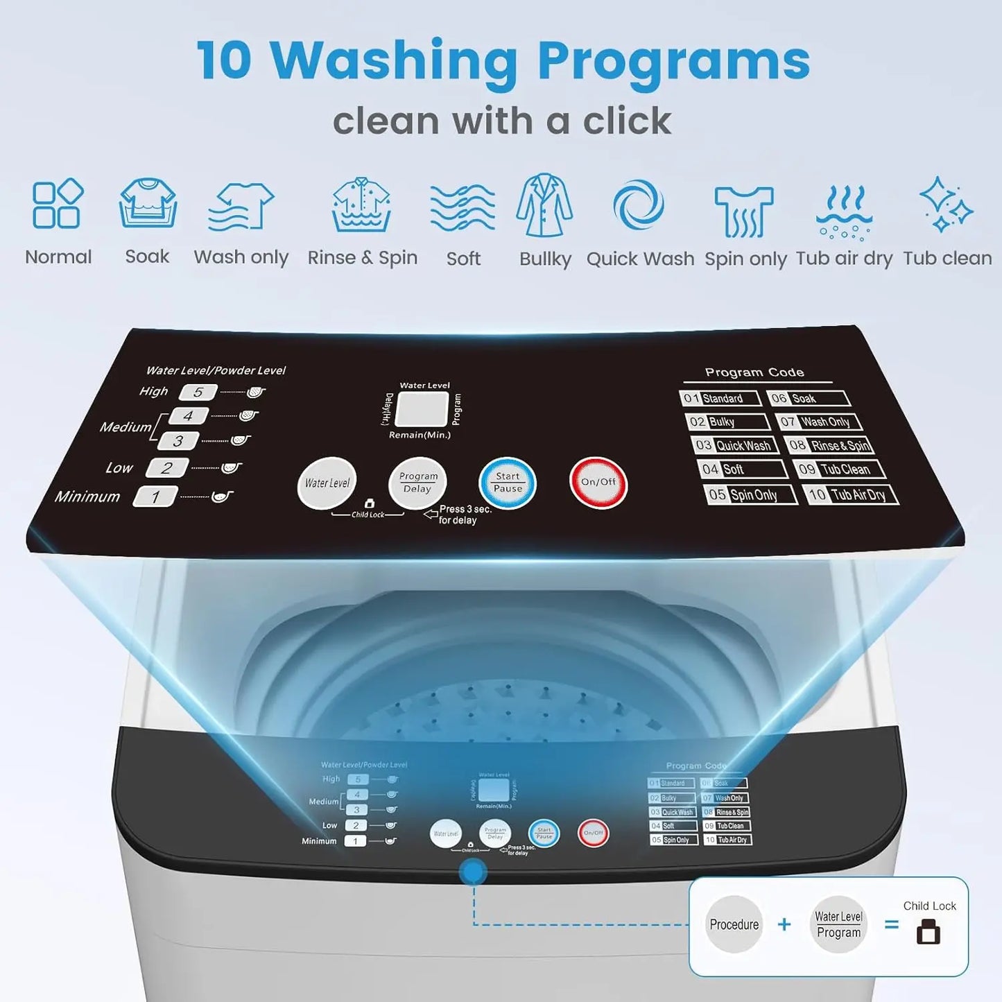 25lbs Fully Automatic Portable Washing Machine