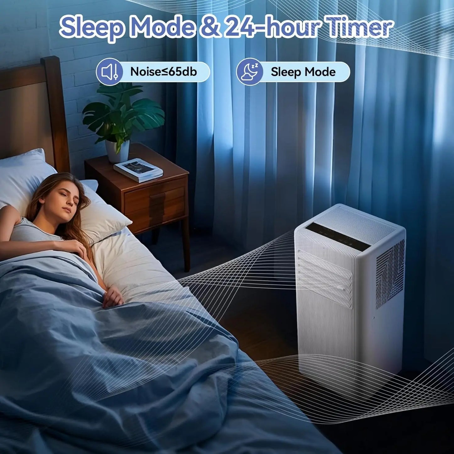 10000 BTU Portable Air Conditioners, Fast Cooling for 450 Sq.Ft