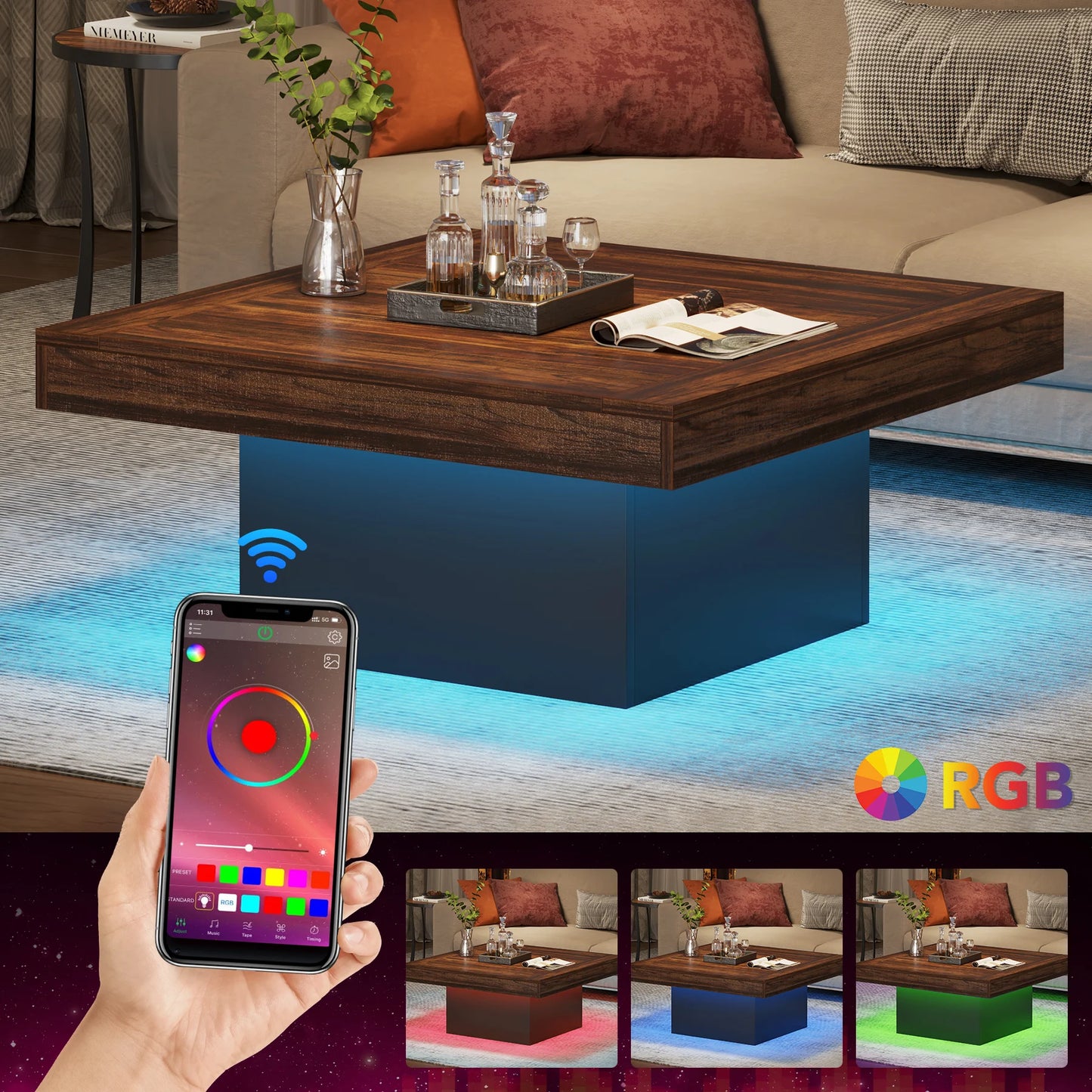 Coffee Table with LED lighting