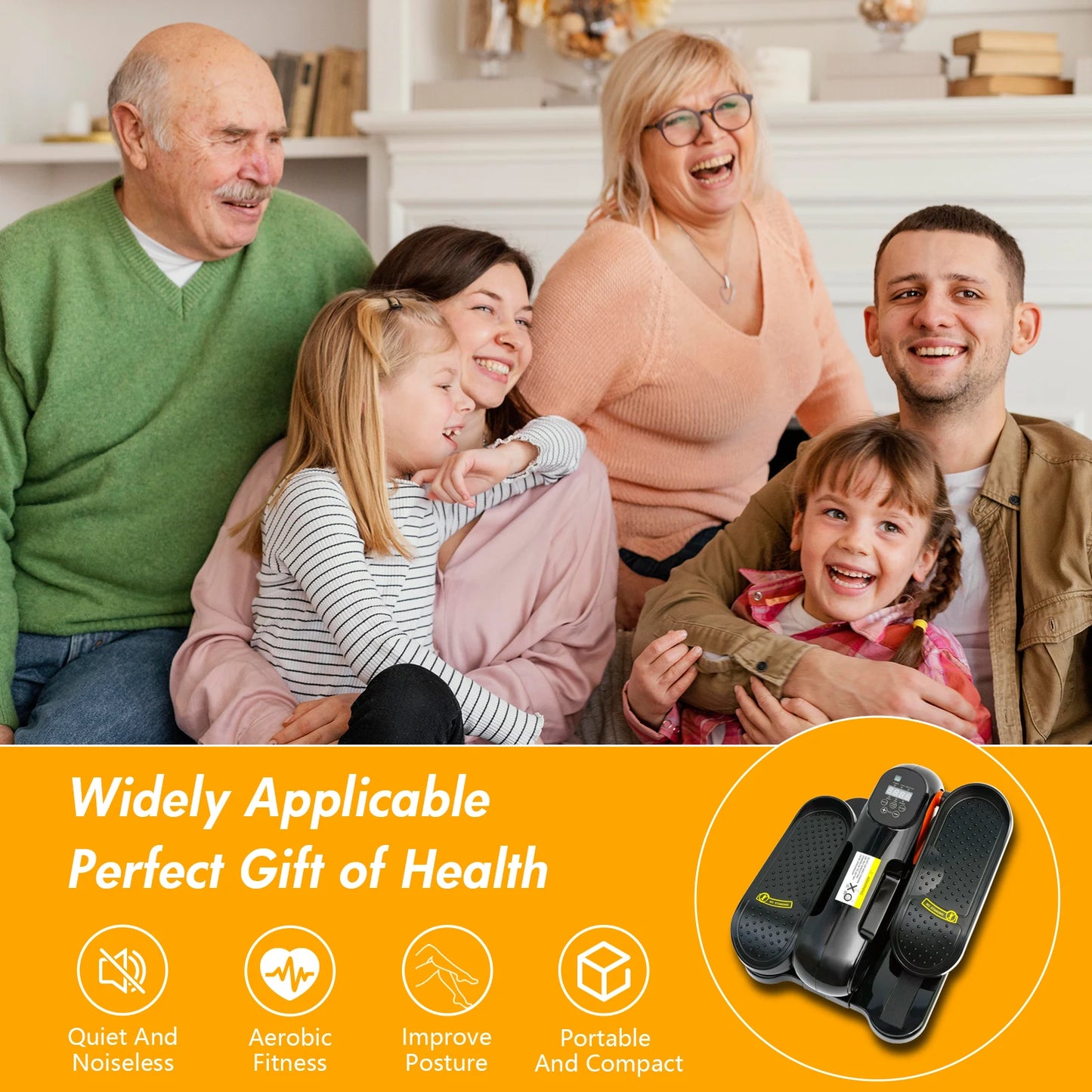 Under-Desk Elliptical Machine Leg Exerciser for Seniors