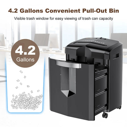 12-Sheet Micro Cut Paper Shredder with Pullout Wastebin.