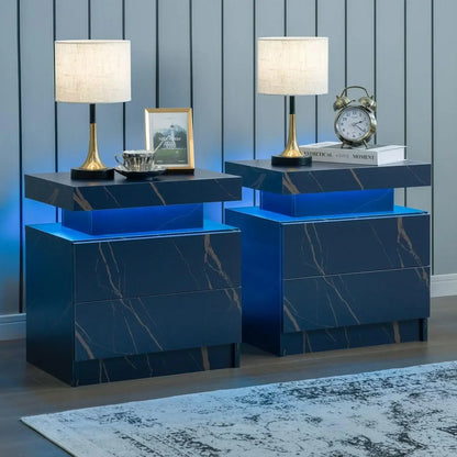 Bedside Tables with Touch Light, with 2 Drawers