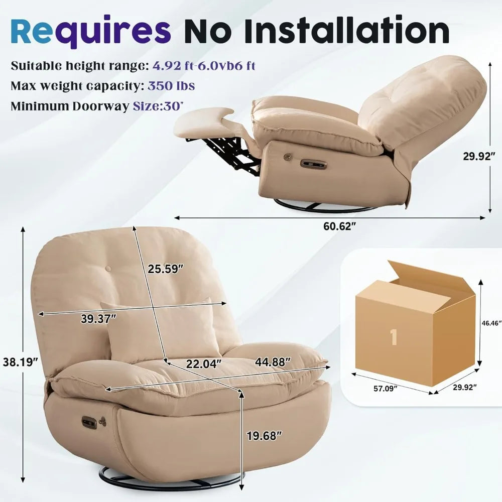 Oversized Voice Control Electric Reclining Sofa