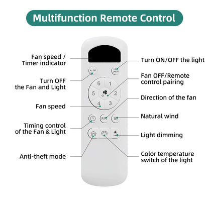 52-Inch Flush Mount 6-Speed ceiling fan with remote