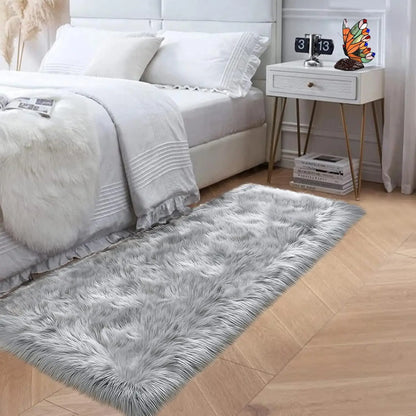 10x12 Fluffy Black Sheepskin Area Rug