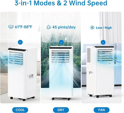 8000BTU Portable Air Conditioners with Remote Control And 24h Timer