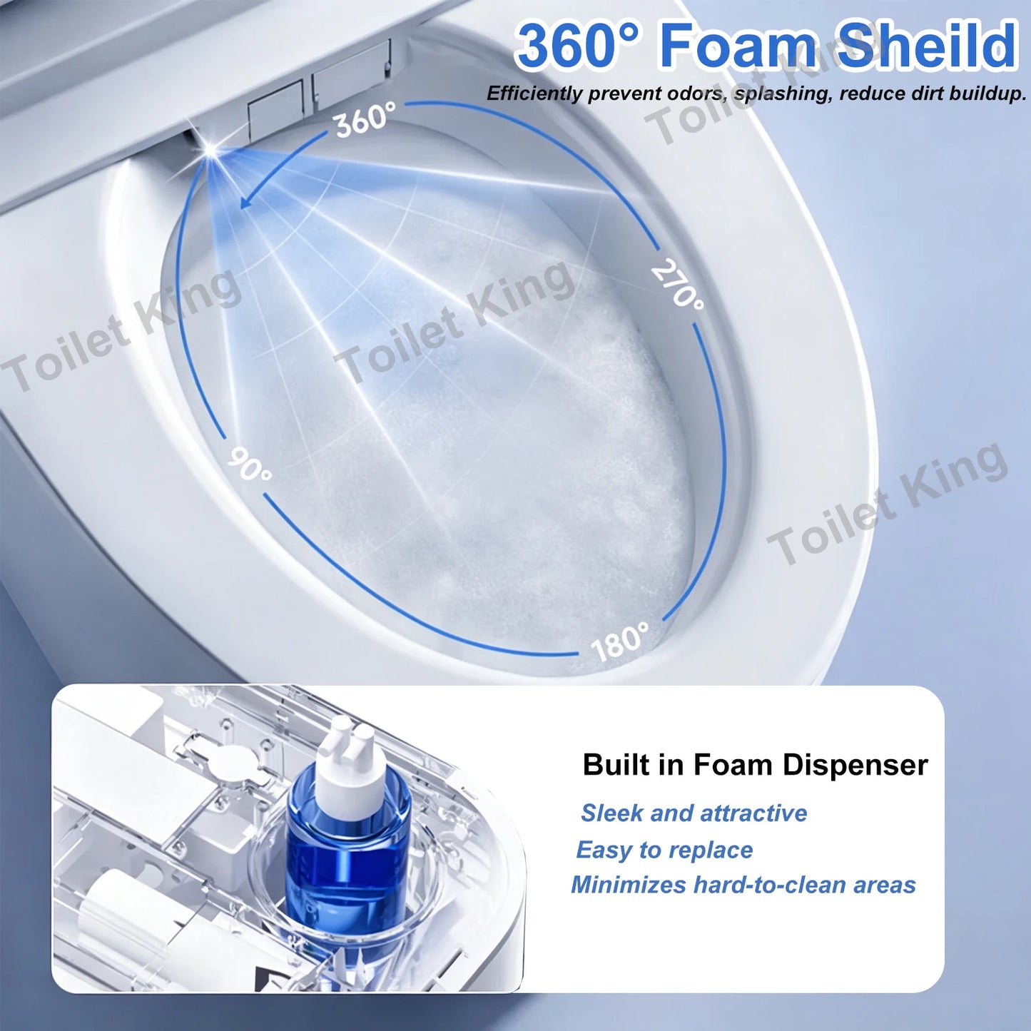 Smart Toilet with Built-in Bidet, AUTO Open/Close
