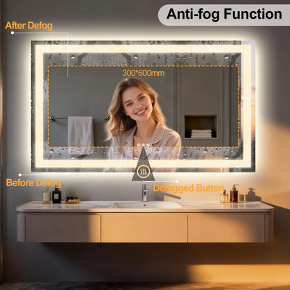 50/60/100/120cm LED Bathroom Mirror Built-in Bluetooth Speaker