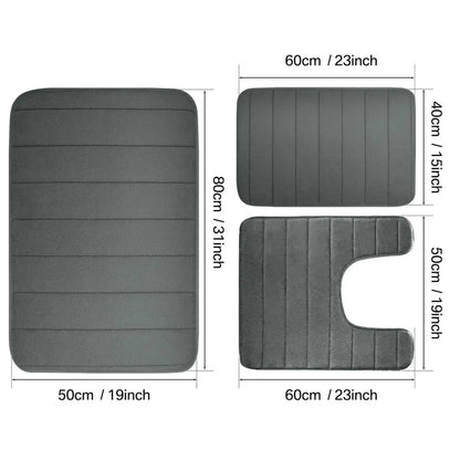 3-pc- Super Water Absorption Non-Slip Floor Rug
