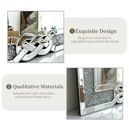 Crushed Diamond Rectangular Glass Vanity with Decorative Glam