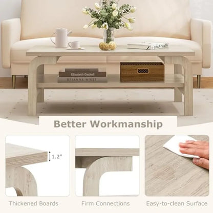 2-Tier Coffee Table with Storage