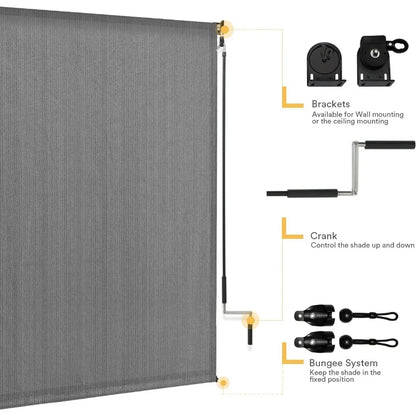Outdoor Patio Cordless Blinds Roll Up Shade,