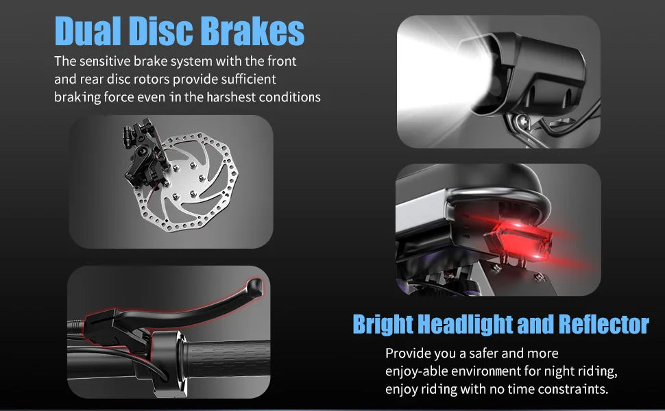 Electric Bike for Adults, 20MPH 35Miles 500W Brushless Motor
