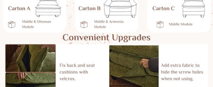 Beautiful Modern Sofa with Ottoman and Slipcover