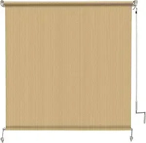 7' W X 8' L Exterior Outdoor Roller Shade with 95% UV Blocker