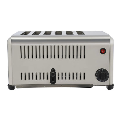 6 Slice Wide Slot Stainless Steel Toaster
