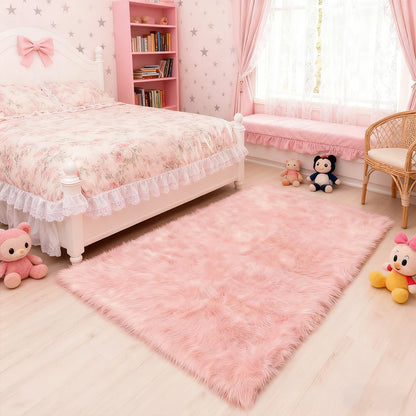 10x12 Fluffy Black Sheepskin Area Rug
