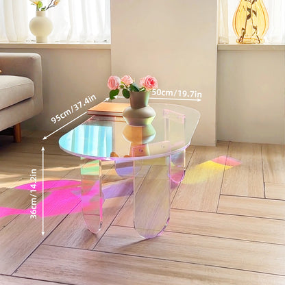 Colorful Acrylic Side Table 37.4 in (L) x 19.7 in (W) x 14.2IN (H)
