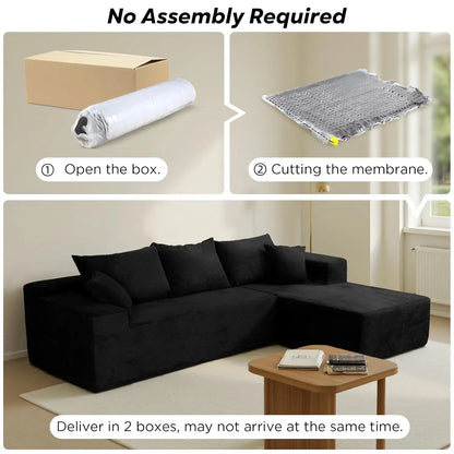 103" L Shaped Sectional Boneless Couch