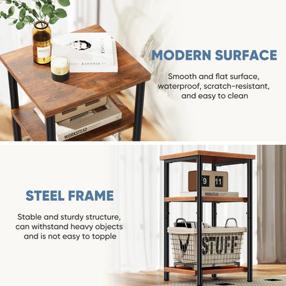 set of 2 End Table Set with Adjustable Feet
