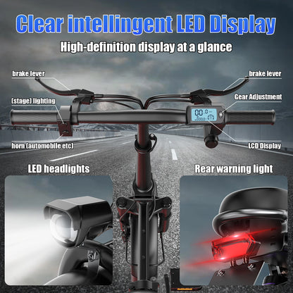Electric Bike for Adults, 20MPH 35Miles 500W Brushless Motor
