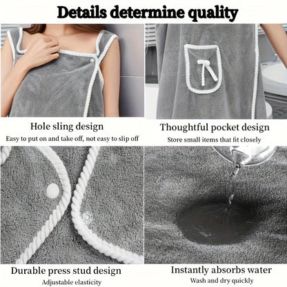 Wearable Bath Towel Skirt for Adults.