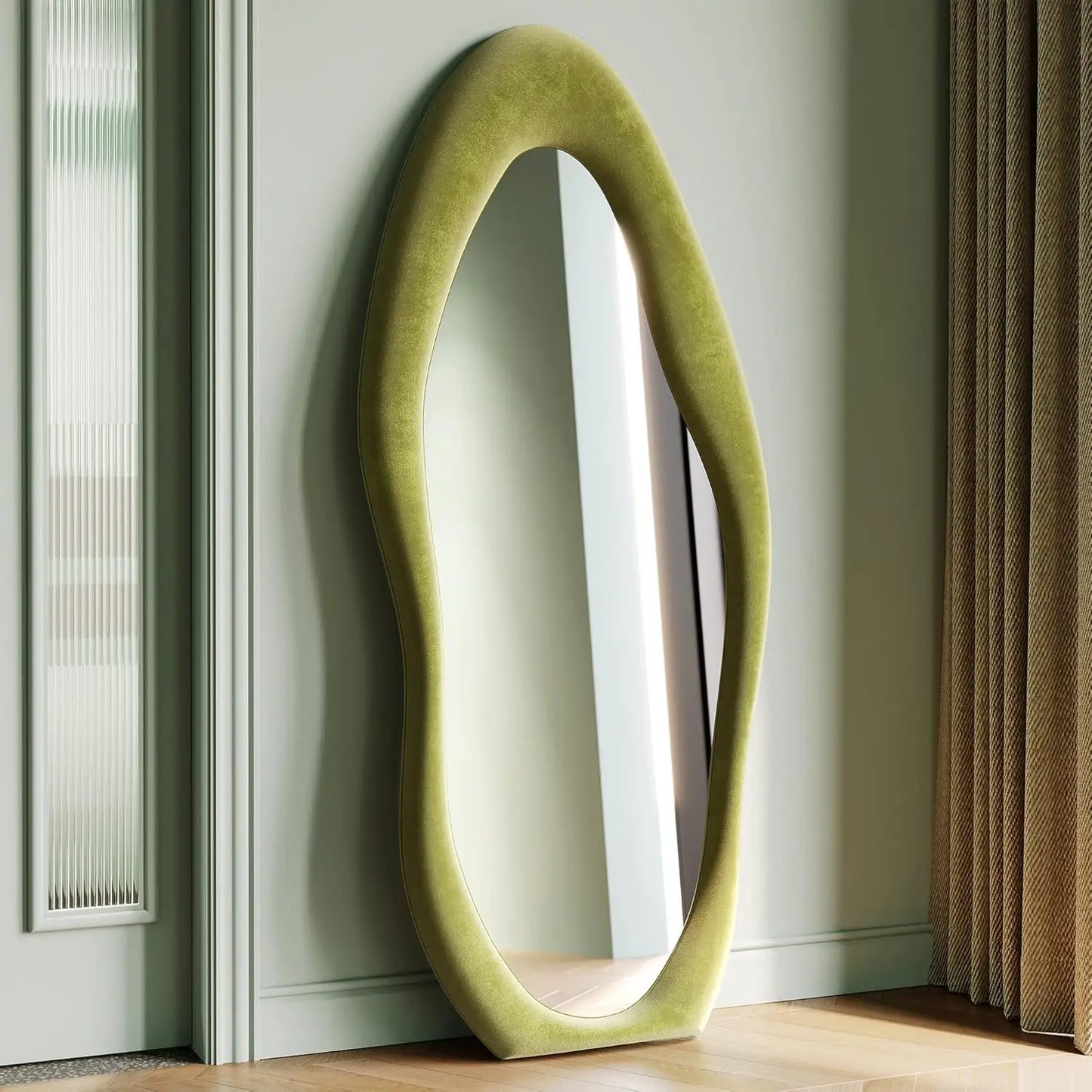 63x24 inch full-length mirror, irregular wave mirror