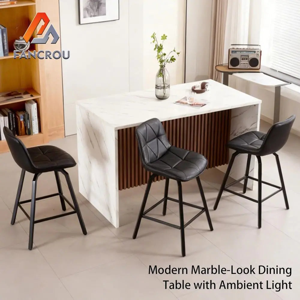 59 Inch Modern Marble Kitchen Island Table