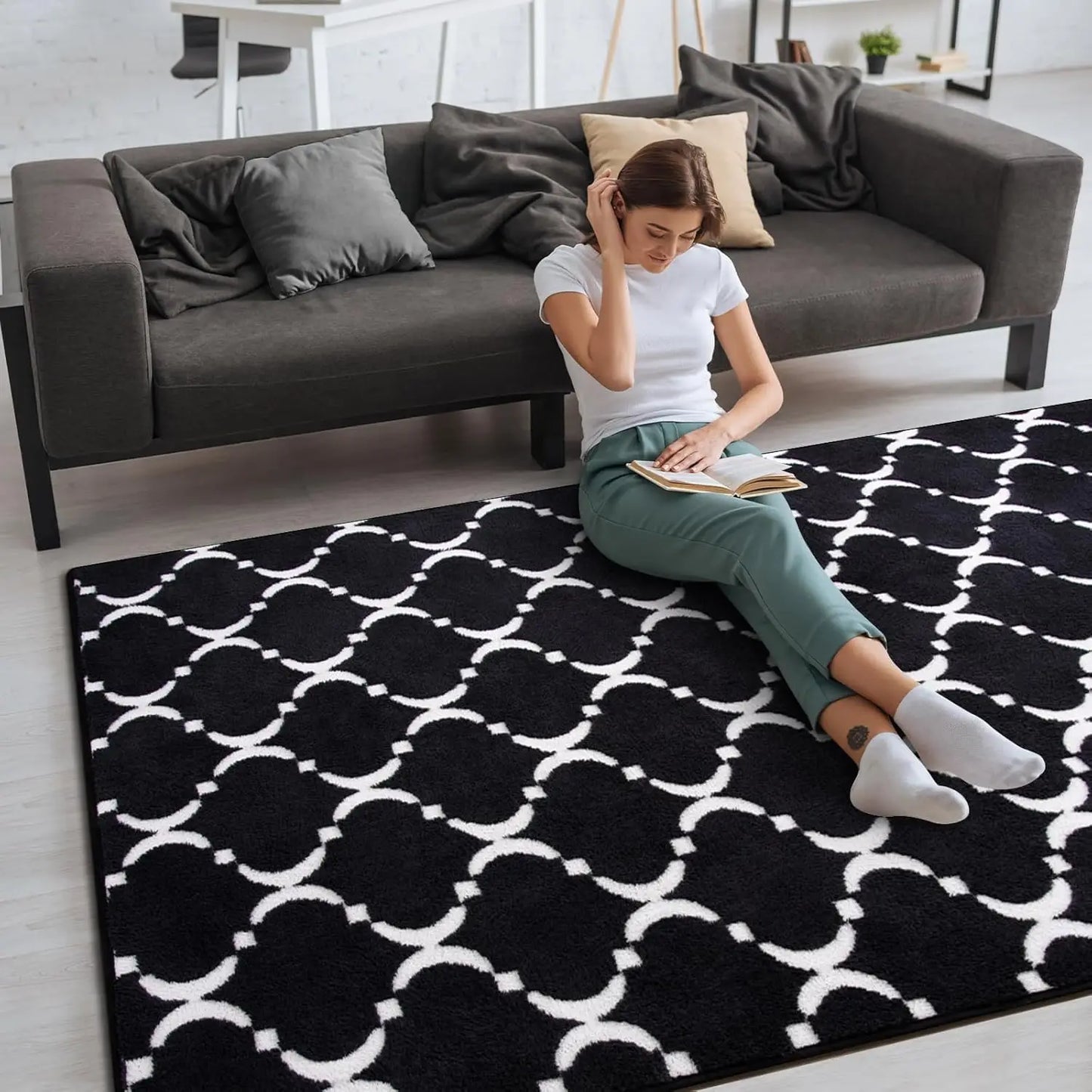 Large Shag Area Rug Memory Foam Indoor Carpet for Kids Room Decor