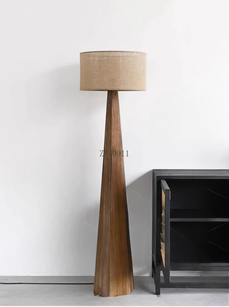 Solid wood floor lamp