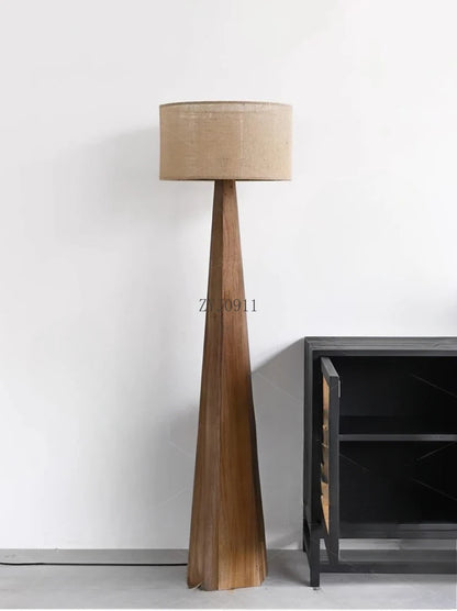 Solid wood floor lamp