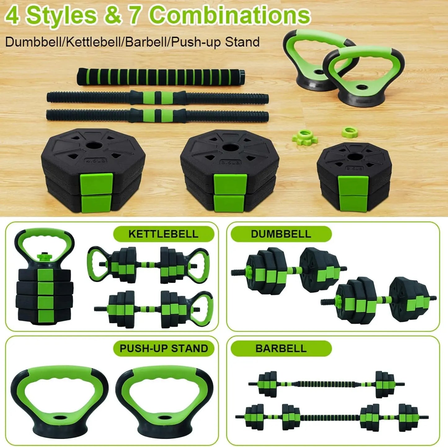 4 in 1 Adjustable Dumbbell Set