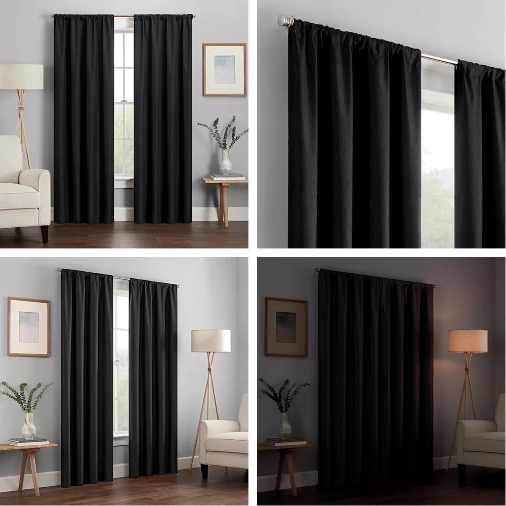 1 Panel Black Out Curtains Panels Drapes for Living Room Bedroom