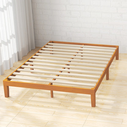 Solid Wood Bed Frame with Sturdy Slats