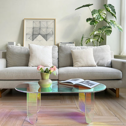 Colorful Acrylic Side Table 37.4 in (L) x 19.7 in (W) x 14.2IN (H)