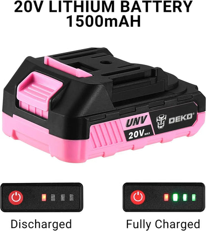 Power Drill   Pink Cordless Drill 20V Electric Power Drill Set