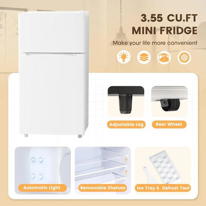 3.55 Cu.Ft Mini Fridge with Freezer