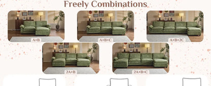Beautiful Modern Sofa with Ottoman and Slipcover