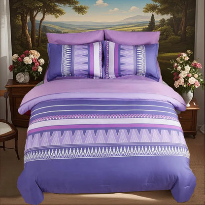 7-piece printed comforter set, suitable for all seasons