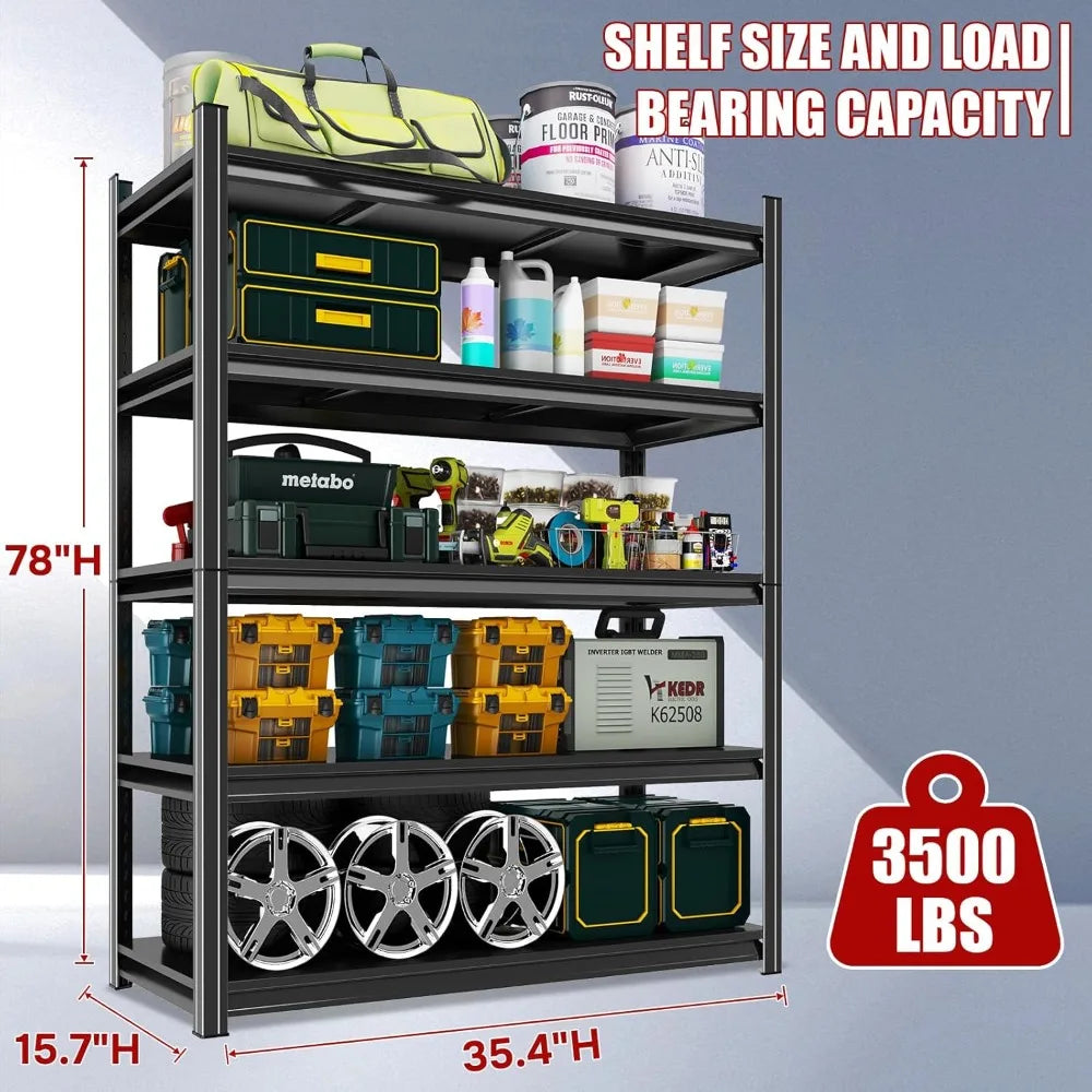 Heavy Duty 5-Tier Steel Garage Shelving Unit