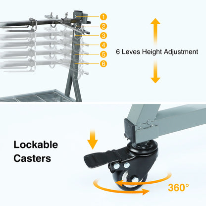 60kg BBQ Charcoal Rotisserie Roaster Grill for Camping Outdoor