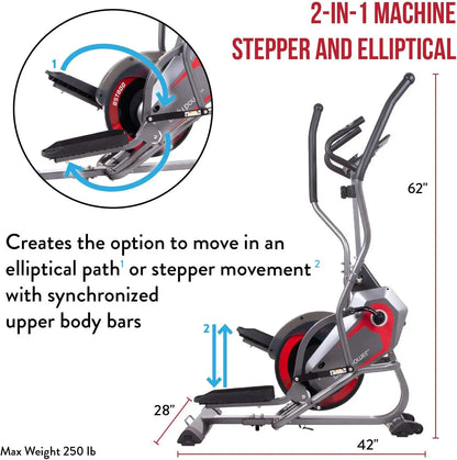 2 in 1 Elliptical Stepper Machine for Home Fitness.