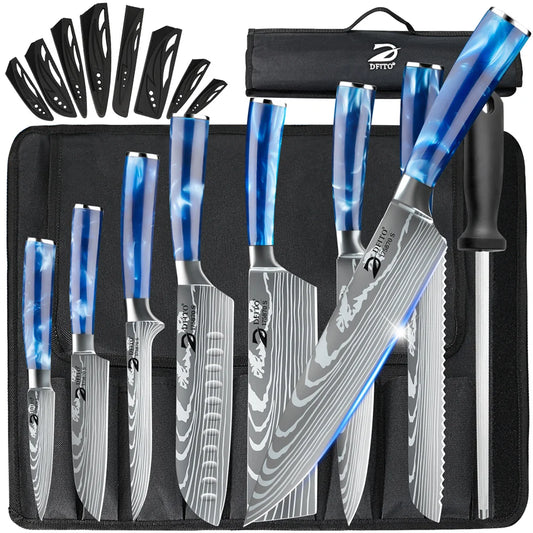 8pcs Kitchen Knife Damascus Stainless Steel Chef Knife